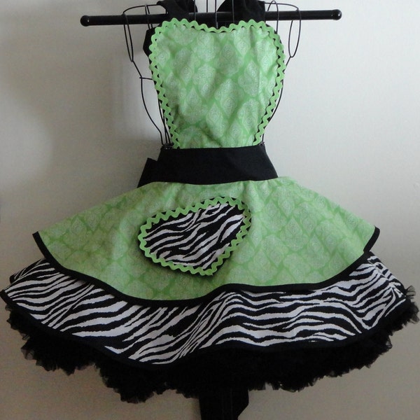 Sexy Demask Zebra Apron