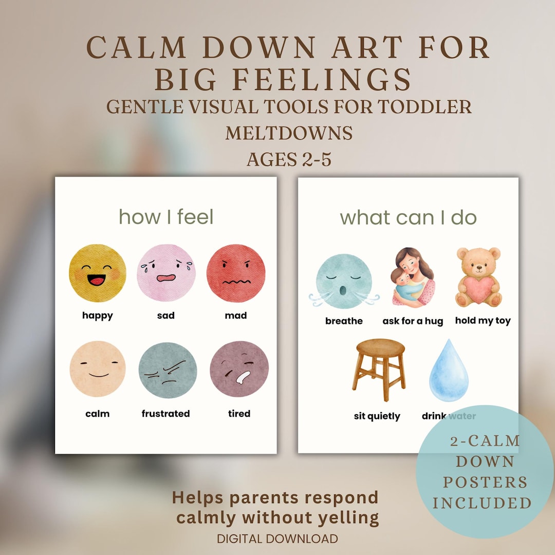 Calm Down Cards for Toddlers | Big Feelings Support Printable (ages 2-5 ...