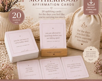 Motherhood Affirmation Cards, Encouragement for New Moms (Digital Download)