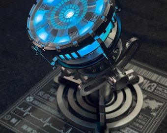 Lámpara del reactor de arco de Iron Man, dispositivo de núcleo de paladio, accesorios de Iron Man coleccionables