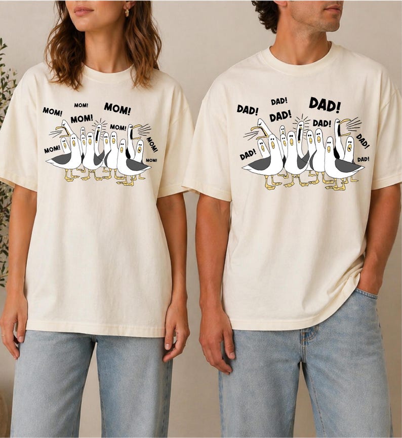 Disney Mom Dad Matching Shirt, Disneyland Wife Husband Couple Tees, Disney Seagulls Shirt, Disneyworld T-Shirt, Disney Family Gift Shirt image 1