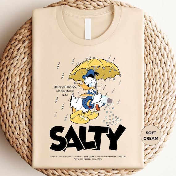 Salty Girl Shirt, Disney Donald Duck Salty Shirt, Womens Vintage T-Shirt, Rainy Shirt, Donald Duck Umbrella Shirt, Salty Shirt, Disney Tee