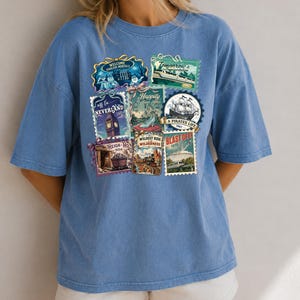 Vintage Disneyworld Stamp Shirt, Retro Disneyland Trip Tee, Disney Vacation Shirt, Disney Theme Park Shirt, Disney Family Gift, WDW Shirt image 2