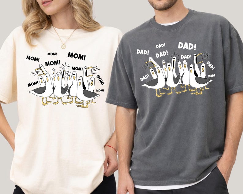 Disney Mom Dad Matching Shirt, Disneyland Wife Husband Couple Tees, Disney Seagulls Shirt, Disneyworld T-Shirt, Disney Family Gift Shirt image 2