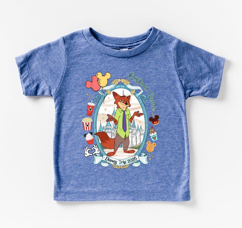 Personalized Name Zootopia 2 Shirt, Disneyland Vacation Shirt, Disneyland Family Matching Tee, Disney Kids Shirt, Nick Judy Bogo Shirt image 2