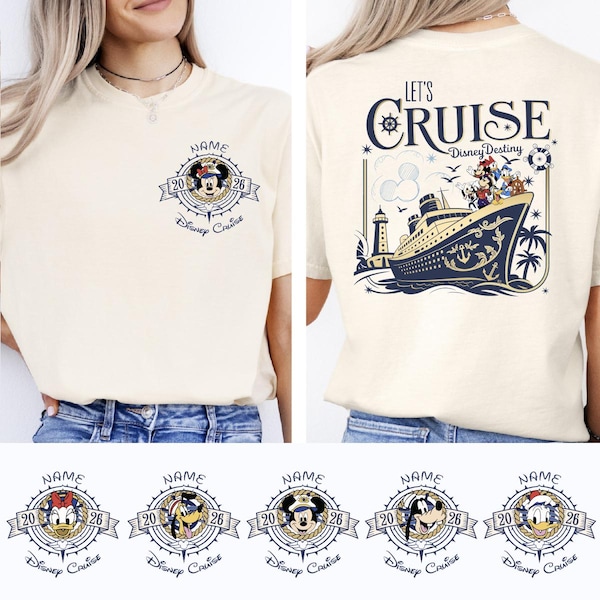 Custom Disney Cruise 2026 T-Shirt, Disney Family Cruise Matching Shirt, Personalized Cruising Tee, Disney Destiny Cruise Line Shirt