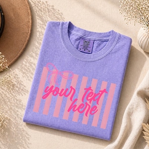 Cute Custom Women Shirt, Your Text Here Shirt, Preppy Stripe Shirt, Personalized Shirt, Gift For Her, Gift For Mom, Mother's Day Gift image 4
