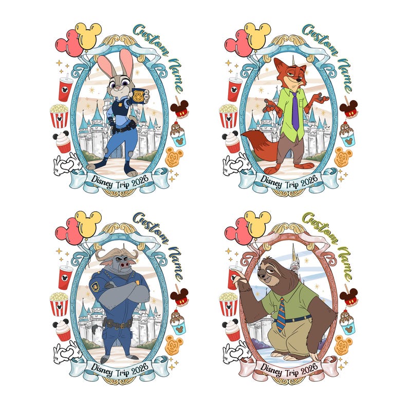 Personalized Name Zootopia 2 Shirt, Disneyland Vacation Shirt, Disneyland Family Matching Tee, Disney Kids Shirt, Nick Judy Bogo Shirt image 4