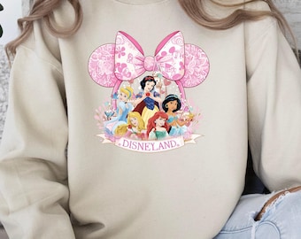 Disneyland Princess Sweatshirt, Minnie Head Sweater, Disney Womens Sweater, Disney Trip Hoodie, Disney Birthday Gift, Disney Family Sweater