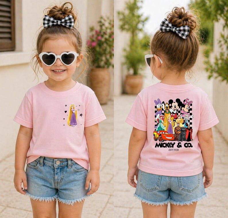 Disney All Characters Shirt, Disneyland Kids Shirt Gift, Disney Trip Tee, Disneyworld Youth Toddler T-Shirt, Mickey And Friends Shirt image 1