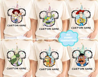 All Disney Character Shirts, Custom All Disney T-Shirt, Toy Story, Mickey and Friends, Cars, Disney Princesses, Star Wars, Winnie The Pooh