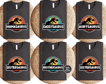 Custom Family Saurus T-Shirts, Matching Dinosaur Outfit, Mamasaurus Shirt, Daddysaurus Shirt, Family Matching Shirt, Dinosaur Family Shirt