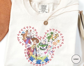 Comfort Colors Disney Mickey Head Toy Story Shirt, Toy Story Characters Shirt, Cute Disney Shirt, Disneyland Shirt, Disney Trip Shirt