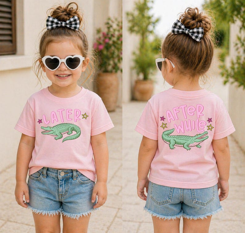 Camiseta de cocodrilo "Hasta luego", Camiseta para niños "Último día de clases", Camiseta de cocodrilo "Después de un tiempo", Camiseta para niños pequeños "Vacaciones de verano", Camiseta "Hola verano" imagen 3