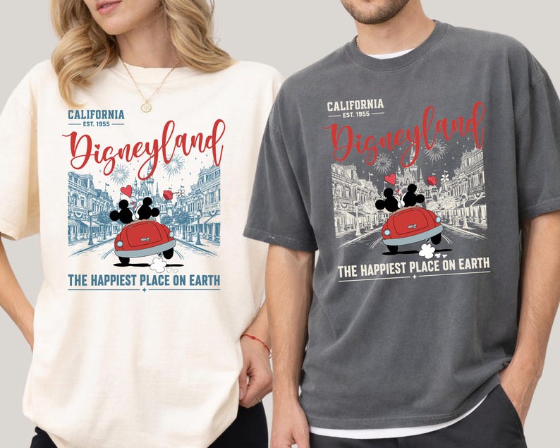 Vintage Disneyland California Shirt, Disneyland Honeymoon Shirt, Disneyworld Tee, Disney Trip Family Shirt, Disney Family Vacation Shirt image 1