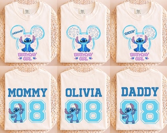 Custom Stitch Birthday Family Shirt, Birthday Girl Shirt, Personalized Birthday Shirt, WDW Family Vacation Tee, Family Birthday Trip Shirt