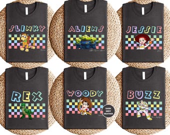 Shirts Disney Toy Story-familie, shirt Toy Story-personages, shirt Disneyland Trip, bijpassend shirt Disney-familie, shirts Toy Story-groep
