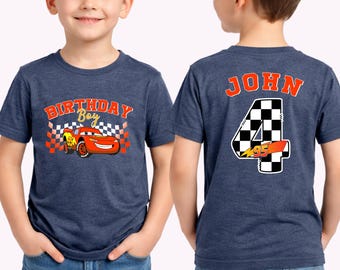 Custom Name And Age Mcqueen Birthday Boy Shirt, Disney Cars Birthday Shirt, Racing Themed Birthday Tee, Disney Birthday Kids Shirt