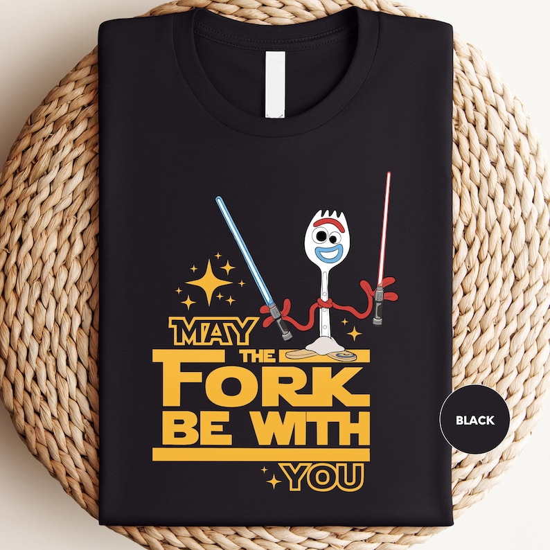 May the Fork Be With You Shirt, Funny Disney T-Shirt, Star Wars Tee, Toy Story Shirt, Galaxy's Edge Parody Shirt, Disney Trip Shirt Bild 3