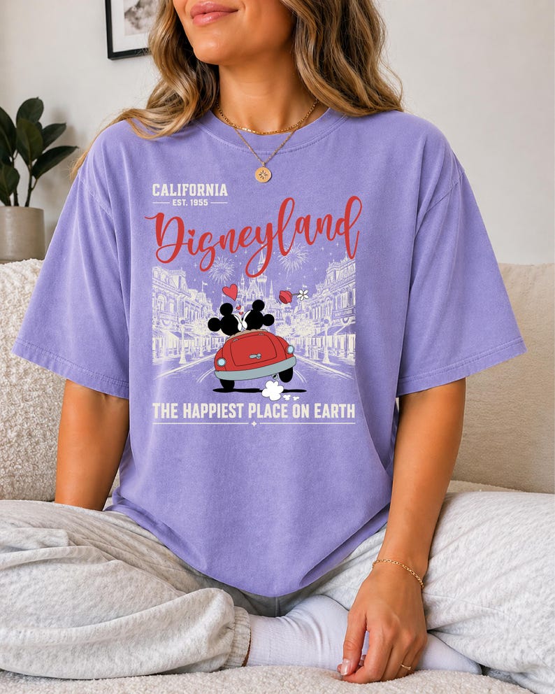 Vintage Disneyland California Shirt, Disneyland Honeymoon Shirt, Disneyworld Tee, Disney Trip Family Shirt, Disney Family Vacation Shirt image 3