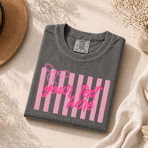Cute Custom Women Shirt, Your Text Here Shirt, Preppy Stripe Shirt, Personalized Shirt, Gift For Her, Gift For Mom, Mother's Day Gift image 3