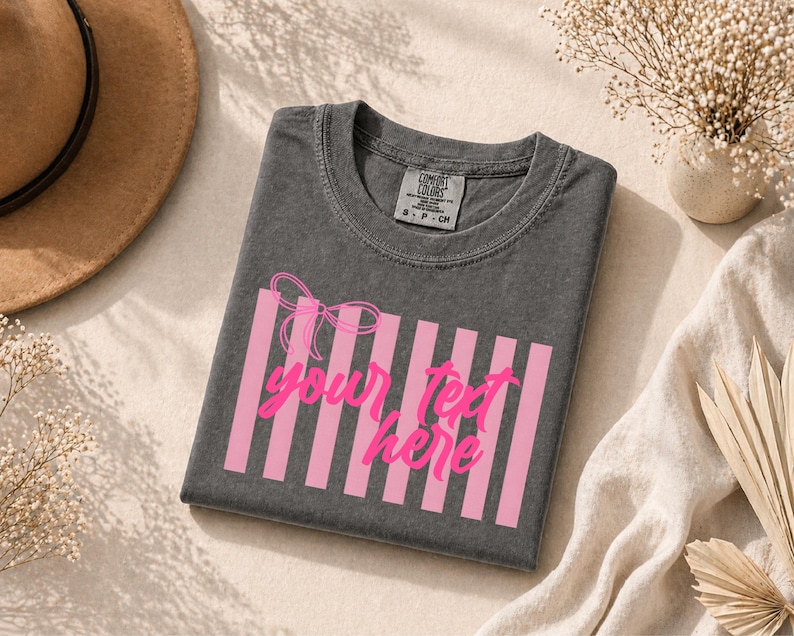 Cute Custom Women Shirt, Your Text Here Shirt, Preppy Stripe Shirt, Personalized Shirt, Gift For Her, Gift For Mom, Mother's Day Gift image 3