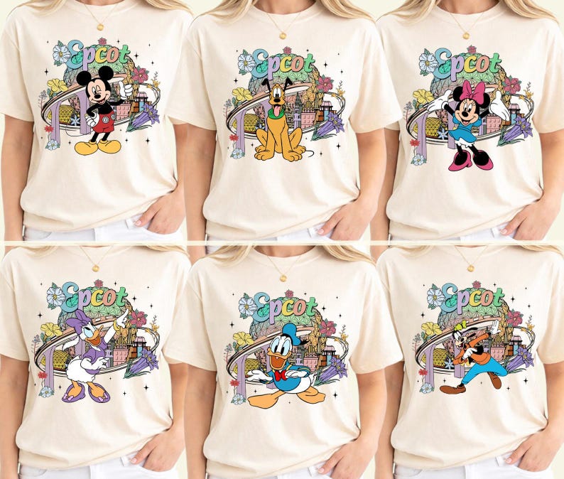 Disney Epcot Shirts, Disney Character Epcot Tee, Mickey Minnie Epcot Shirt, Disney World Vacation Shirt image 1