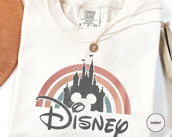 Comfort Colors Vintage Disney Castle Shirt, Retro Disney Shirt, Disneyland Vacation Shirt, Disney Trip Shirt, Disney Mickey Head Shirt