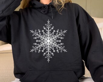 Snowflake Hoodie, Cool Christmas Sweater, Holiday Party Shirt, Women Christmas Shirt, Snowflake Winter, Christmas Snowflake Graphic Hoodie