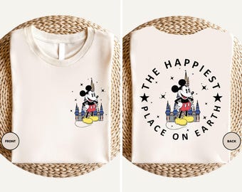 The Happiest Place On Earth Shirt, Mickey Mouse Shirt, Disneyland Shirt, Retro Mickey Shirt, Disney Castle Shirt, Magic Kingdom Shirt