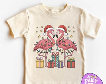 Christmas Pink Flamingo Shirt, Christmas Animal Shirt, Cute Christmas Shirt, Vintage Christmas, Funny Christmas Shirt, Xmas, Christmas Gifts