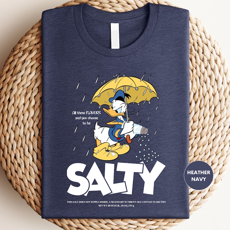 Salty Girl Shirt, Disney Donald Duck Salty Shirt, Womens Vintage T-Shirt, Rainy Shirt, Donald Duck Umbrella Shirt, Salty Shirt, Disney Tee imagem 2