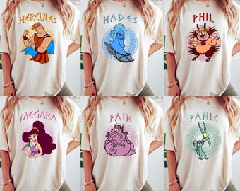 Disney Hercules Group Shirt, Vintage Disney Family Vacation Shirt, Hercules Character Matching Shirt, Disneyland Trip T-Shirt