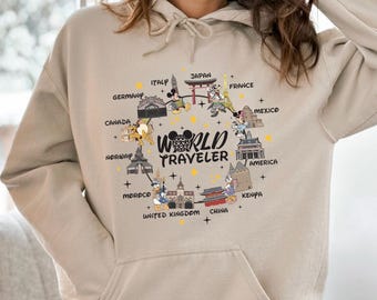 Disney World Traveler Hoodie, Disney Epcot World Tour Sweatshirt, Disney Trip Sweater, Disney Adventure Hoodie, Disney Vacation Crewneck