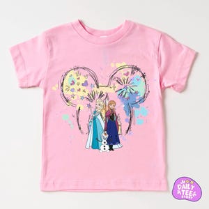 Frozen Disney Birthday Shirt for Girls, Elsa Anna Olaf Mickey Ears Shirt, Personalized Disney Princess Birthday Outfit, Custom Name Kids image 4