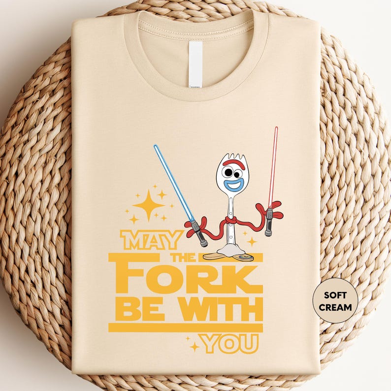 May the Fork Be With You Shirt, Funny Disney T-Shirt, Star Wars Tee, Toy Story Shirt, Galaxy's Edge Parody Shirt, Disney Trip Shirt Bild 2