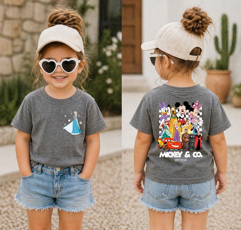 Disney All Characters Shirt, Disneyland Kids Shirt Gift, Disney Trip Tee, Disneyworld Youth Toddler T-Shirt, Mickey And Friends Shirt image 2