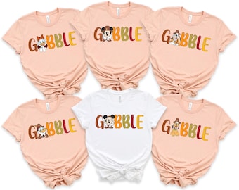 Disney Matching Thanksgiving Shirt, Disney Gobble Shirt, Friendsgiving Shirts, Turkey Day Family Shirt, Disney Thanksgiving Group Tees