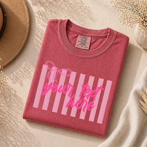 Cute Custom Women Shirt, Your Text Here Shirt, Preppy Stripe Shirt, Personalized Shirt, Gift For Her, Gift For Mom, Mother's Day Gift image 2