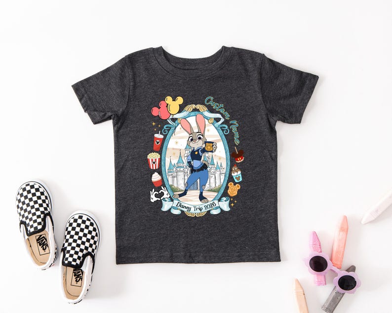 Personalized Name Zootopia 2 Shirt, Disneyland Vacation Shirt, Disneyland Family Matching Tee, Disney Kids Shirt, Nick Judy Bogo Shirt image 3