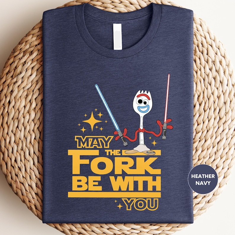 May the Fork Be With You Shirt, Funny Disney T-Shirt, Star Wars Tee, Toy Story Shirt, Galaxy's Edge Parody Shirt, Disney Trip Shirt Bild 1