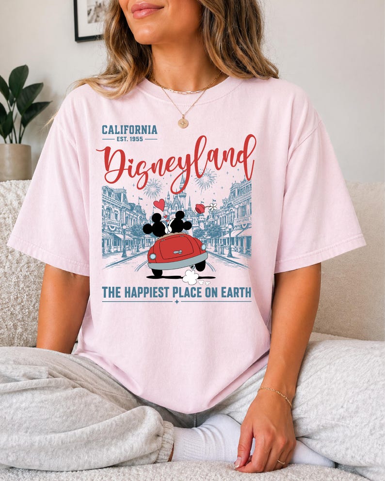 Vintage Disneyland California Shirt, Disneyland Honeymoon Shirt, Disneyworld Tee, Disney Trip Family Shirt, Disney Family Vacation Shirt image 2