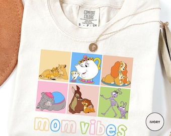 Comfort Colors Disney Mom Characters Shirt, Mom Vibes Shirt, Gift For Mom, Disney Mama Shirt, Mother's Day Gift, Disney Mom Tee, Mother Tee