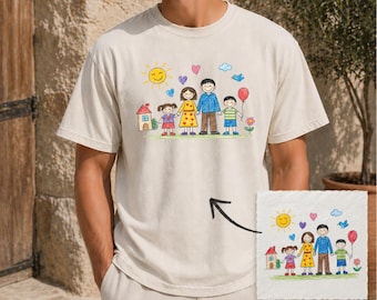 Custom Kid Drawing Shirt, Child Drawing Shirt for Father, Child Art Shirt, Kids Art Work T-shirt, Gift for Dad, Fathers Day Shirt, Dad Gift