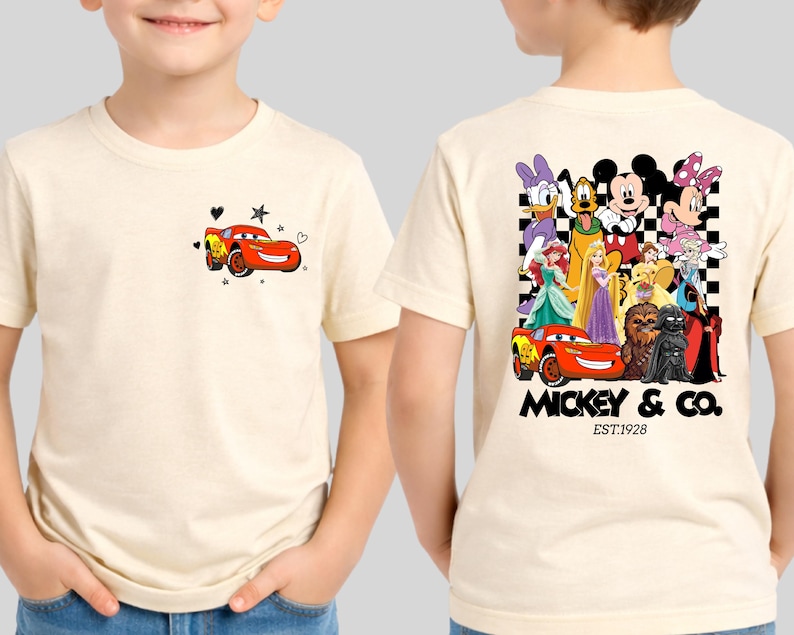 Disney All Characters Shirt, Disneyland Kids Shirt Gift, Disney Trip Tee, Disneyworld Youth Toddler T-Shirt, Mickey And Friends Shirt image 4
