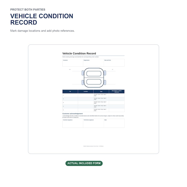 Backpack Temptale Mobile Valeting Forms Pack: Vehicle Inspection, Intake, Checklist and ...