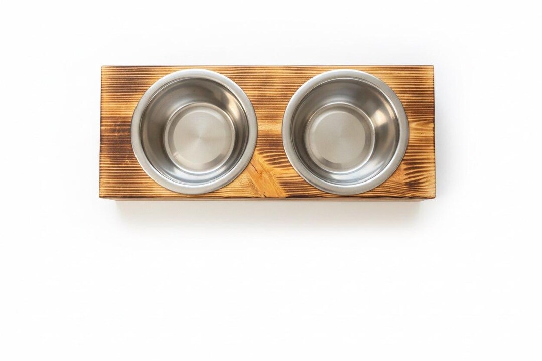 Handmade Wooden Elevated Pet Feeder – Rustic Raised Dog & Cat Bowl ... - Rustic Elevated Dog Pavilion