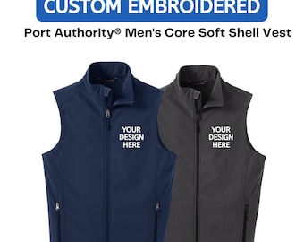 Custom Logo Soft Shell Vest, Embroidered Business Vest, Full Zip Windproof Jacket, Company Uniform, Personalized Workwear Gift
