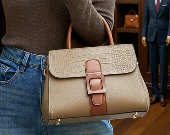 Echtleder Damen Handtasche - Weiche Leder Cover Lock Schulter