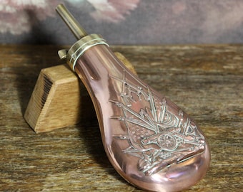 Antique James Dixon & Sons Sheffield Embossed Brass Gunpowder